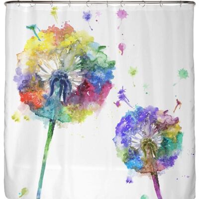 Duschvorhang Wasserfarben Pusteblume 180x200 cm