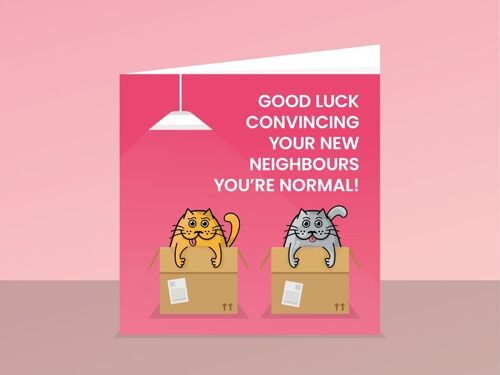 New Home Cats Card – Good Luck