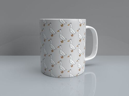 Runner Duck Pattern Mug – Pale Grey