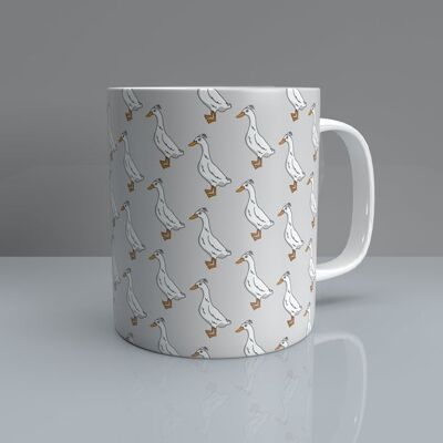 Runner Duck Pattern Mug – Pale Grey