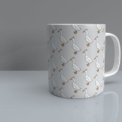 Runner Duck Pattern Mug – Pale Grey