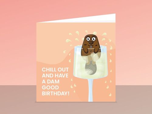 Beaver Birthday Card – Dam Good B-Day