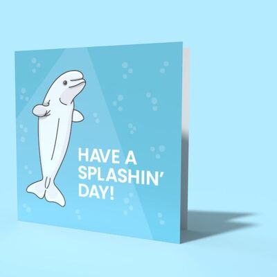 Biglietto di compleanno balena beluga