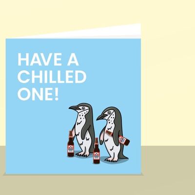 Tarjeta de cumpleaños de pingüinos