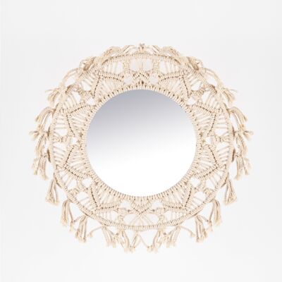 VELI, MIROIR COTON MACRAMÉ