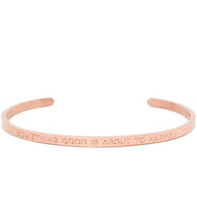 Algo bueno está a punto de suceder - Brazalete con cita - (Oro rosa)