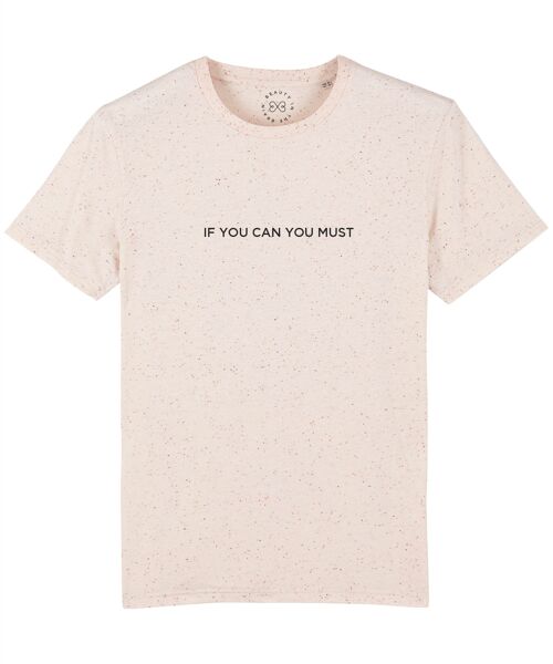 If You Can You Must Slogan Organic Cotton T-Shirt- Neppy Mandarin 6-8
