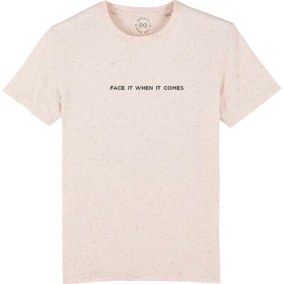 T-shirt en coton biologique avec slogan Face It When It Come - Neppy Mandarin 6-8