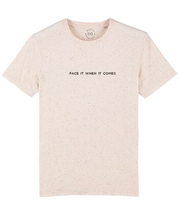 T-shirt en coton biologique avec slogan Face It When It Come - Neppy Mandarin 6-8