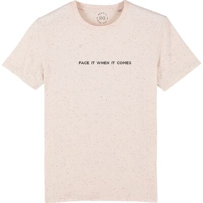 Face It When It Comes Slogan Organic Cotton T-Shirt  - Neppy Mandarin 14-16