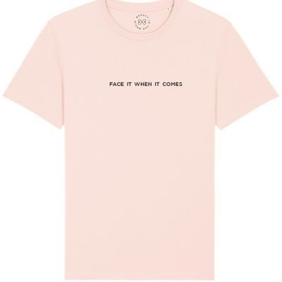 Face It When It Comes Slogan Organic Cotton T-Shirt - 2X Large (UK 24) - Candy Pink 24