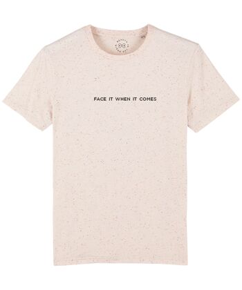 T-shirt en coton biologique avec slogan Face It When It Come - 2X Large (UK 24) - Neppy Mandarin 6-8