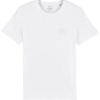 T-shirt in cotone organico con stampa del cervello - Bianco 6-8