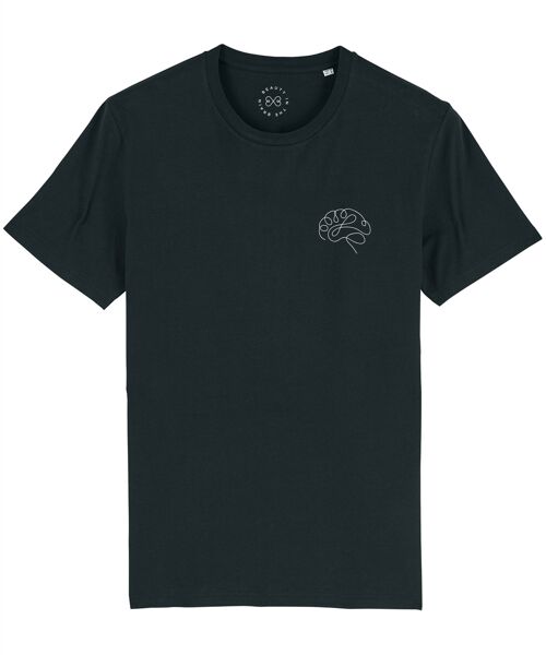 Brain Print Organic Cotton T-Shirt- Black 6-8