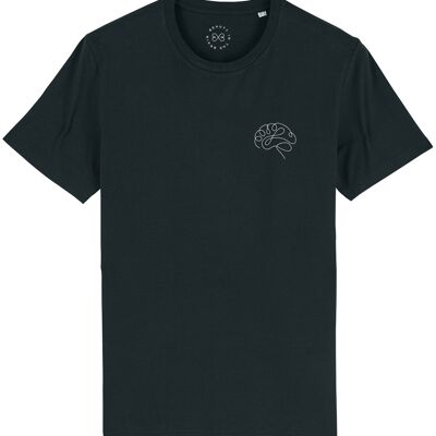 T-shirt En Coton Bio Imprimé Cerveau - Noir 6-8