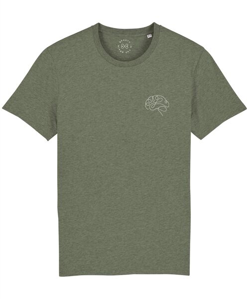 Brain Print Organic Cotton T-Shirt  - Khaki 10-12