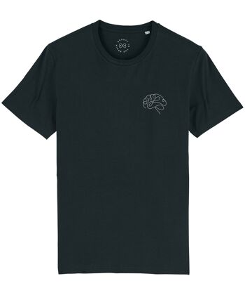 T-Shirt Coton Bio Imprimé Cerveau - Noir 18-20