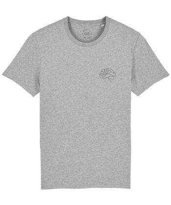 T-Shirt Coton Bio Imprimé Cerveau - Gris 18-20