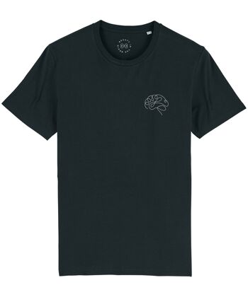 T-Shirt En Coton Bio Imprimé Cerveau - 2X Grand (UK 24) - Noir 24