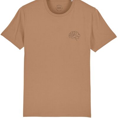 Brain Print Organic Cotton T-Shirt - 2X Large (UK 24) - Camel 24