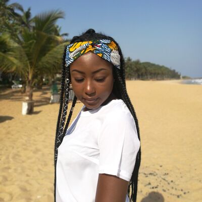 Headband Awa en véritable wax de Côte d'Ivoire
