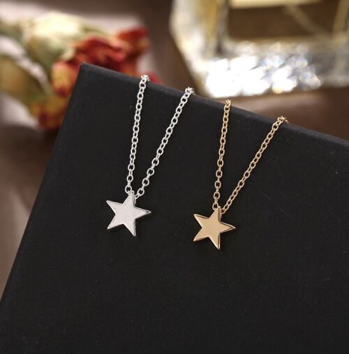 Dainty Star Charm Necklace - Gold Plated