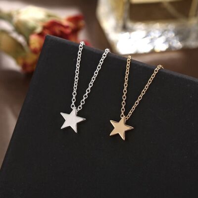 Dainty Star Charm Necklace - Gold Plated