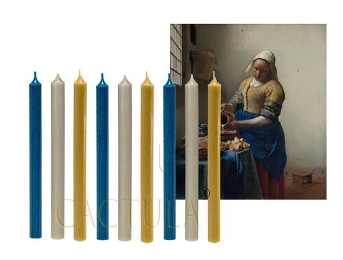 Dinner candles 28 cm 9 PCS the Milkmaid, Johannes Vermeer