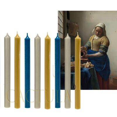Dinner candles 28 cm 9 PCS the Milkmaid, Johannes Vermeer