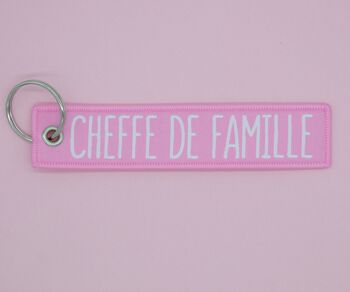 Porte-clés lanière tissé Cheffe de Famille