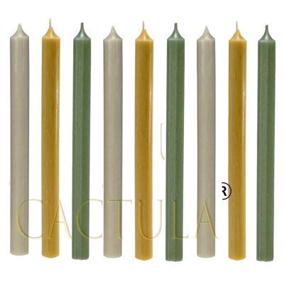 Bougies de dîner 28 cm 9 PCS en 3 couleurs | Charmant