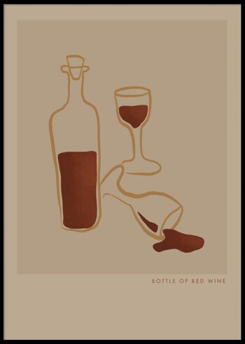 Affiche de bouteille de vin rouge