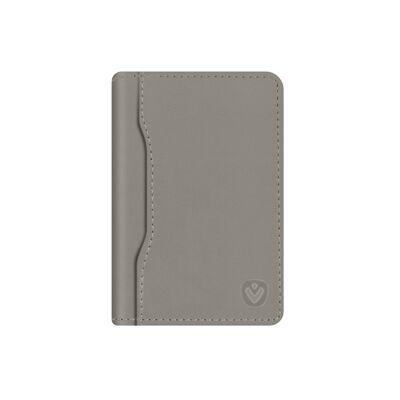 Card Wallet Snap Leather Grey