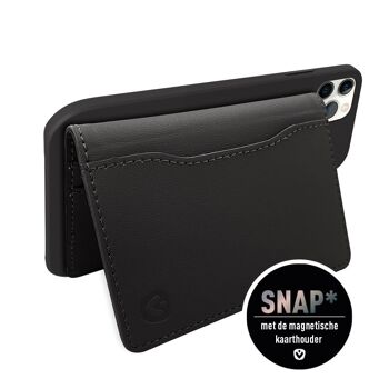 Coque Arrière Snap Luxe Leer Noir iPhone 12 - 12 Pro 11