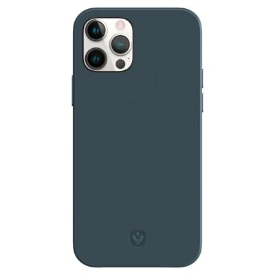 Back Cover Snap Luxe Leer Blauw Phone 12 - 12 Pro