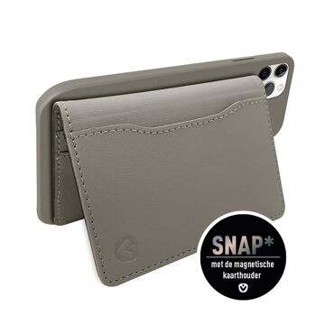 Coque Arrière Snap Luxe Leer Grijs iPhone 12 Pro Max 11