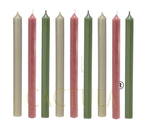 Dinner candles 28 cm 9 PCS in 3 Colors | Dried Flowers