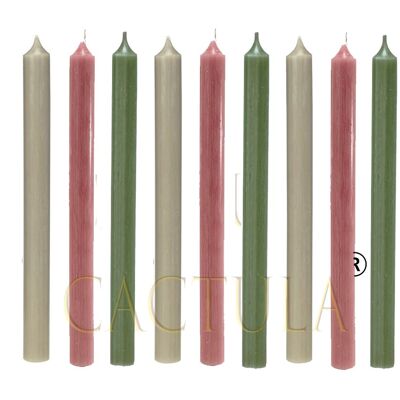 Dinner candles 28 cm 9 PCS in 3 Colors | Dried Flowers