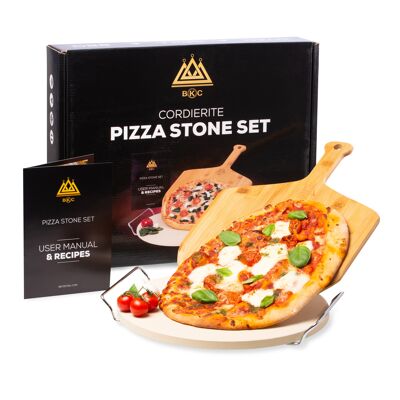 Bkc round pizza stone set