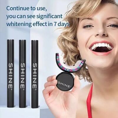 Kit de blanchiment des dents professionnel sans fil, SHINE + 3 x stylo de blanchiment des dents