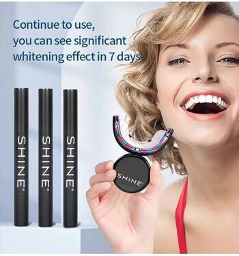 Kit de blanchiment des dents professionnel sans fil, SHINE + 3 x stylo de blanchiment des dents 1