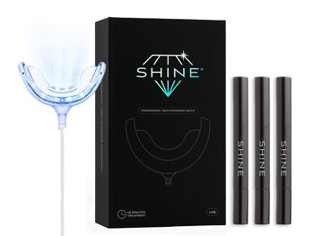 Kit de blanchiment des dents professionnel, SHINE, connexion smartphone + 3 x stylo de blanchiment 3