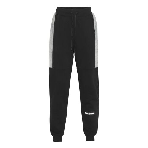 Galiente black sweatpants with light textured velvet stripe