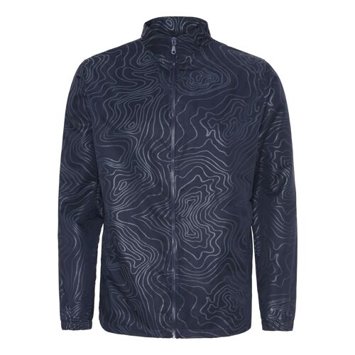Navy track jacket with all over print
