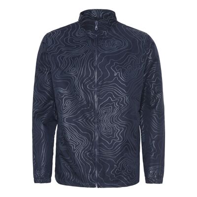 Navy track jacket with all over print