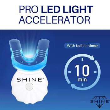 Kit LED de blanchiment des dents professionnel, SHINE + 3 x gels blanchissants 5