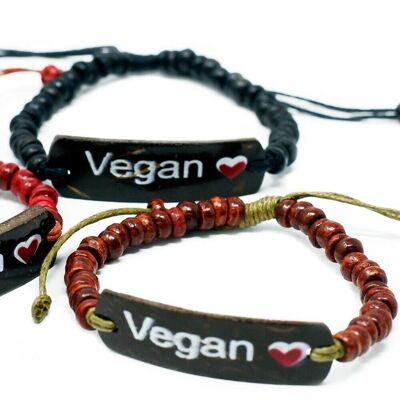 Vegan logo bracelet-  Made from coconut wood (unisex)