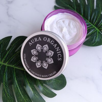 Organic Vegan Body Cream - Strawberry & Coconut