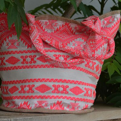 SAC ROND EN JUTE ET COTON