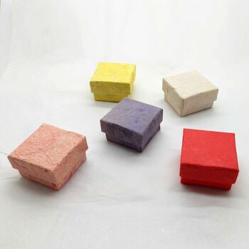 Vie Naturals Boîte-cadeau en papier de mûrier de couleurs assorties, paquet de 10, 4x4x2,5 cm 4
